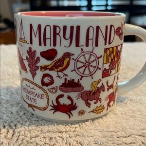 Starbucks Maryland Mug with Red and Yellow Designs